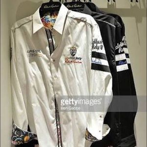 Robert graham rare gold rush racing rally shirt